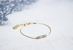 Pulsera de cuentas de labradorita Fauna y Flora