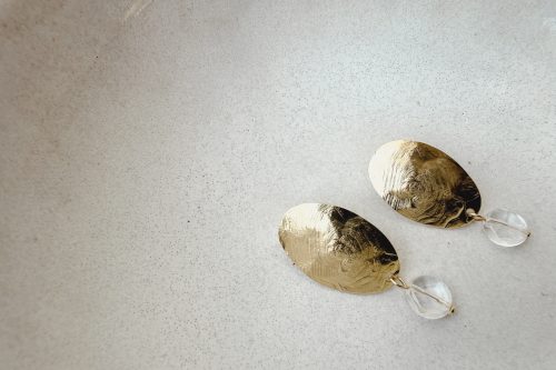 Pendientes dorados cuarzo Ida de Fauna y Flora