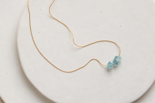 Collar Aguamarina Tosca de Fauna y Flora