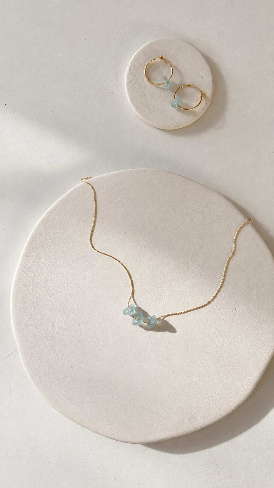 Conjunto collar y pendientes Aguamarina Tosca de Fauna y Flora