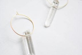 Fauna y Flora pendientes aro Cuarzo Cristal de roca-3 Fauna y Flora pendientes aro Cuarzo Cristal de roca-3