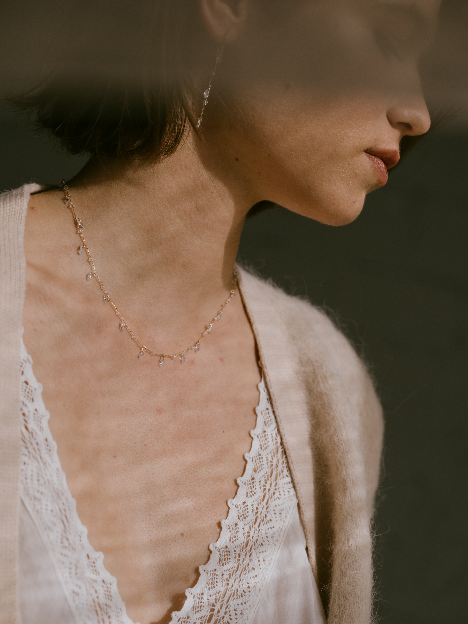 Conjunto collar y pendientes novia circonitas Duermevela Fauna y Flora Conjunto collar y pendientes novia circonitas Duermevela Fauna y Flora