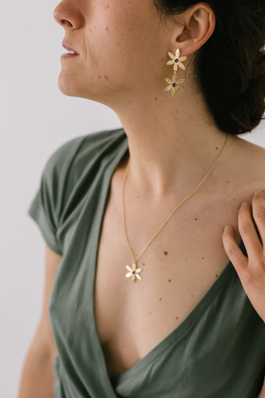 Fauna y Flora joyas flores Roseta y pendientes Lily Fauna y Flora joyas flores Roseta y pendientes Lily