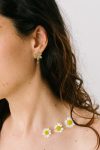 Pendientes Néctar flor con piedra apatito Fauna y Flora